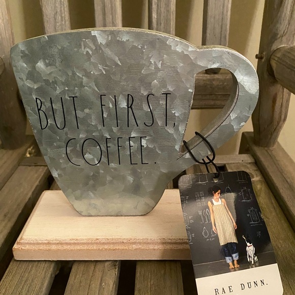 Rae Dunn “But first coffee” decorative piece